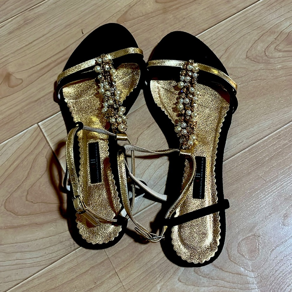 Carolina Herrera strapped party sandals women’s size 9